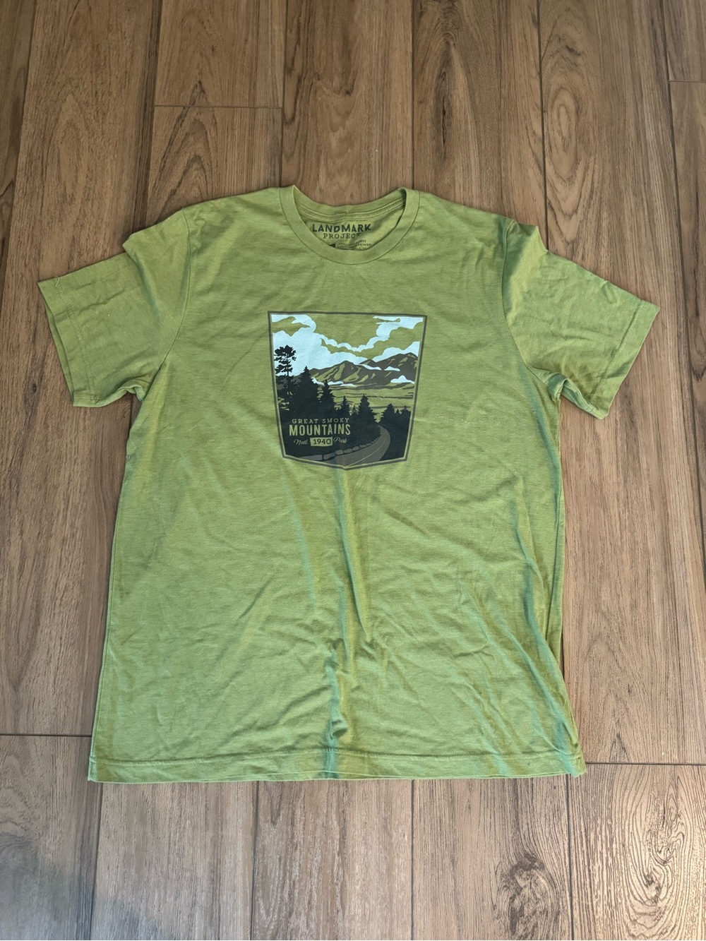 Landmark Project Men's Olive Green Mountain Graphic Tee